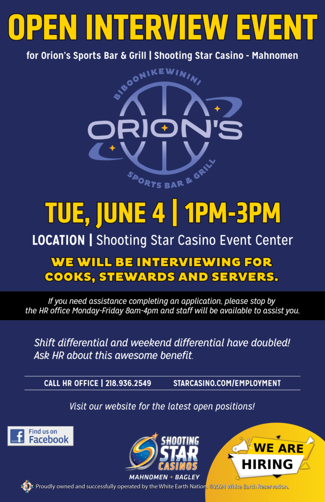 Employment Shooting Star Casino Minnesota Casino, Hotel and Event