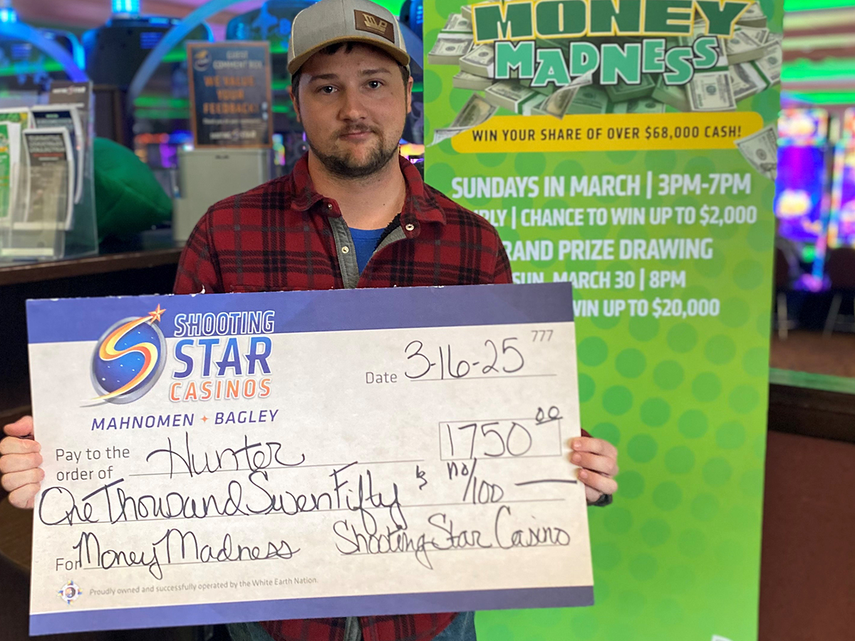 Hunter won $1,750 on Money Madness at Mahnomen